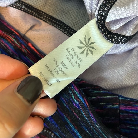 Athleta Interstellar High Rise Mesh Detail 7/8 Multicolor Tights Size Medium - Picture 7 of 10